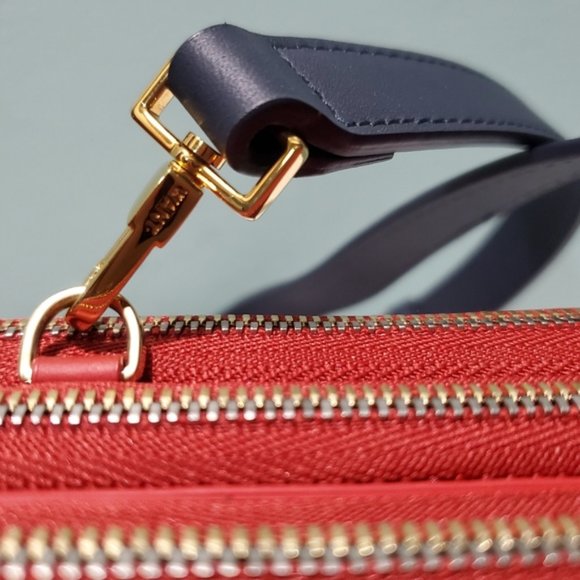 NEW WANT LES ESSENTIELS Petra Zip Red Orange Navy Crossbody Belt Bag Wallet - Picture 13 of 13